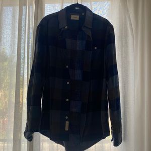 blue and black flannel